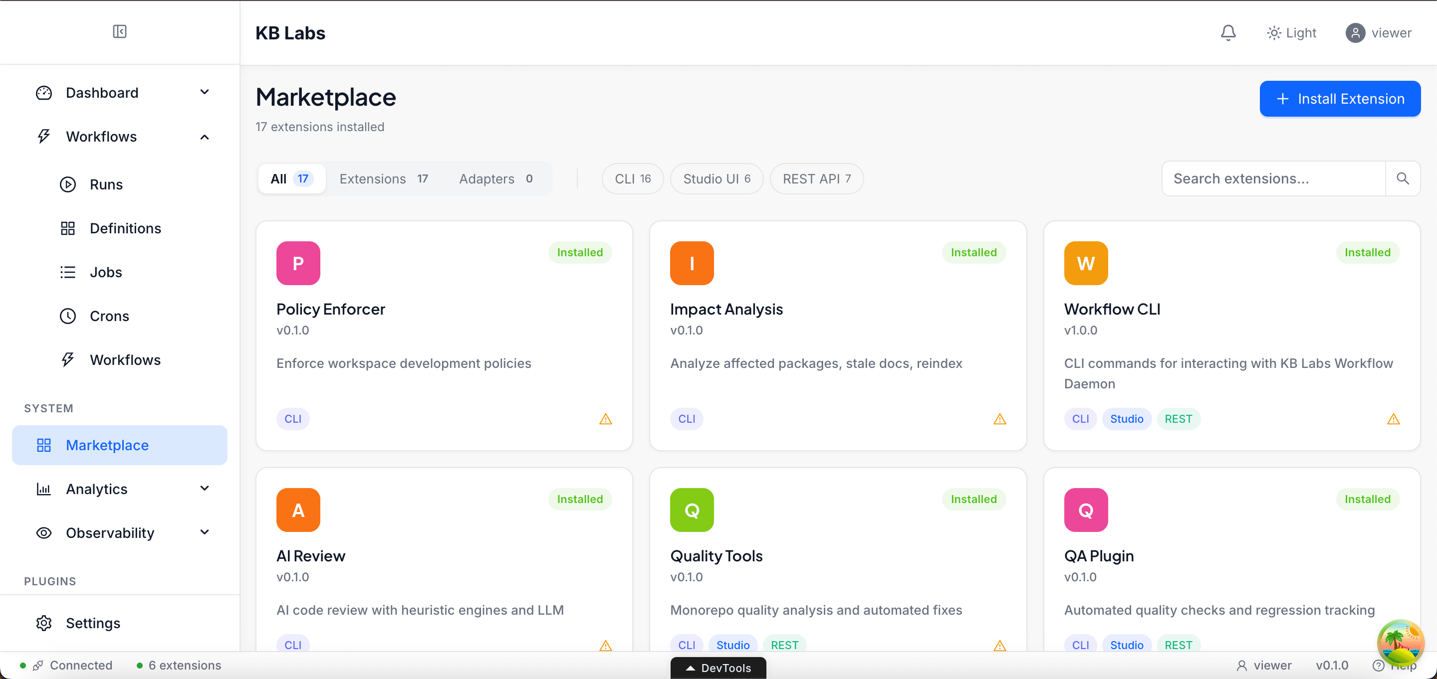 KB Labs Studio — Marketplace